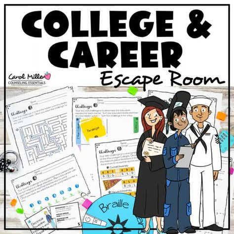 College and Career Awareness Escape Room | College and Career Exploration Career Exploration Activities Elementary, Career Games For High School, Student Activities College Events, Career Development Activities, Career Exploration Activities, Exploration Activities, Middle School Counselor, Explorers Activities, Career Readiness