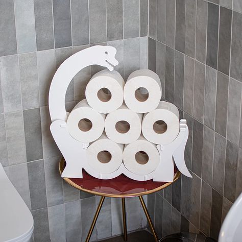 Swan Toilet Paper Holder | Free Standing or Wall Mounted | Unique Design Stand| Bathroom Shelf | Toilet Paper Storage for 6 Rolls (Swan, White) Cloud Toilet Paper Holder, Toilet Paper Rack, Black Toilet Paper Holder, Black Toilet Paper, Toilet Paper Holder Stand, Toilet Paper Holder Wall, Toilet Paper Stand, Dog Toilet, Toilet Paper Roll Holder