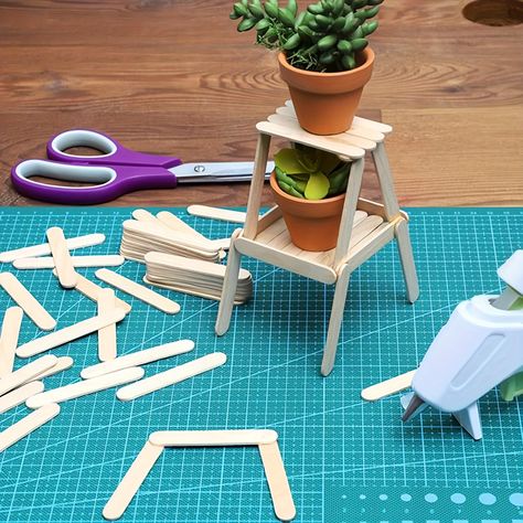 Faster shipping. Better service Natural Wood Crafts, Popsicle Stick Crafts House, Popsicle Stick Houses, Diy Popsicle Stick Crafts, Diy Popsicle, Popsicle Crafts, Doll Furniture Diy, Fairy Garden Crafts, Ice Cream Stick