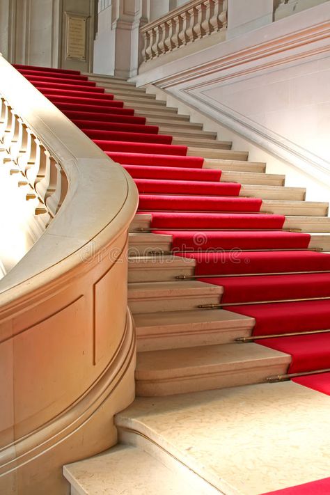 Staircase Marble, Red Staircase, Prom 23, Marble Staircase, Marble Stairs, Carpet Stairs, Staircase Design, Boutique Hotel, Flyer Design