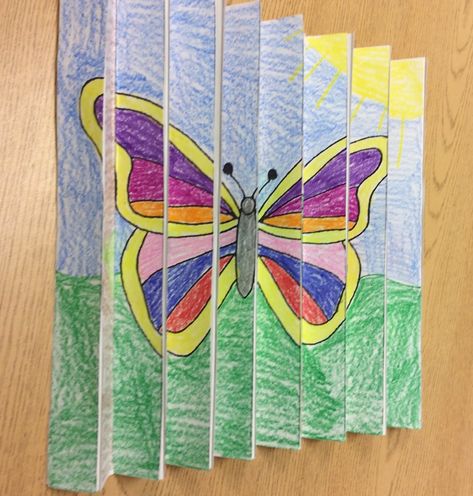 Mrs. T's First Grade Class: Butterfly Op Art Butterfly Crafts Preschool, Spring Craft Ideas, Butterfly Art And Craft, Opt Art, First Grade Art, Spring Art Projects, Art Papillon, 4th Grade Art, 3rd Grade Art