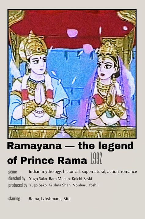 Ramayana Minimalist Poster Ramayana The Legend Of Prince Rama, Ravan Ramayan, India Asthetic, Anime Logo, Krishna Quotes, Good Movies To Watch, Minimalist Poster, Watch List, Movies To Watch