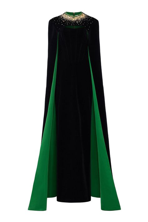 Cape sleeve velvet sheath dress - XS#blackdress #partydress #cocktaildress #littleblackdress #eveninggown Long Capes For Women, Velvet Floor Length Dress, Velvet Gowns, Corset Gown, Long Cape, Knitwear Outfit, Happy Clothes, Strapless Bustier, Corset Bustier