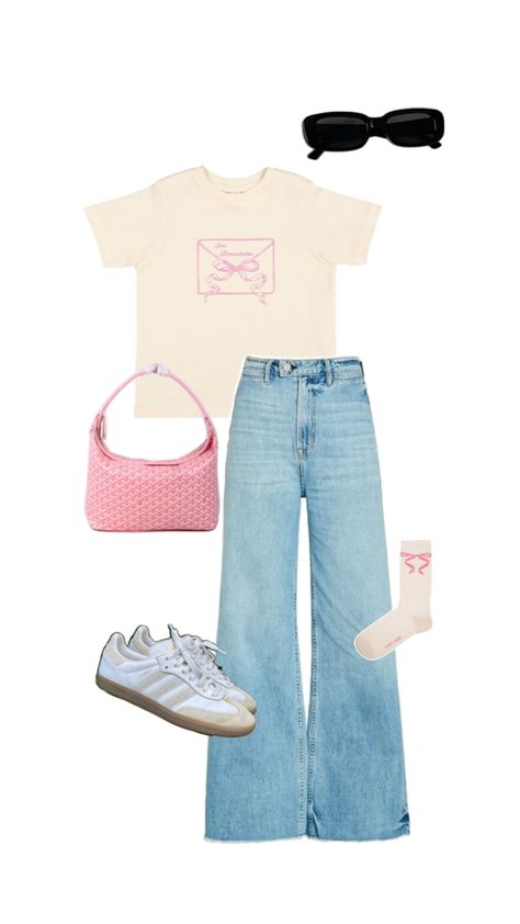 Pink bow everyday outfit Nyc Outfits Aesthetic, Simple Outfits For School, Outfit Layout, Cute Preppy Outfits, Stockholm Fashion, Simple Trendy Outfits, Everyday Outfit, Casual Style Outfits, Lookbook Outfits