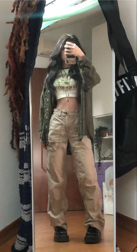 Earth Tone Aesthetic Outfit, Earth Tone Aesthetic Fashion, Earth Tone Aesthetic, Cargo Pants Outfits, Earthy Outfits, Cargo Pants Outfit, Pants Outfits, I'm In Love, Swaggy Outfits