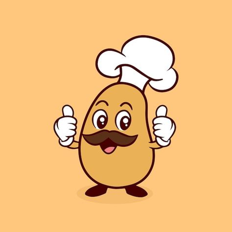 Potato Character Design, Potato Logo Design, Potato Animated, Potato Illustrations, Cute Potato Cartoon, Cute Mascot Design, Mascot Design Character, Potato Illustration, Potato Cartoon