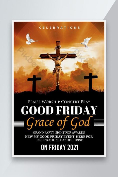 Good Friday Background, Friday Background, Church Backgrounds, Poster Psd Free Download, Church Poster, Poster Psd, Church Graphic Design, City Background, Video Background