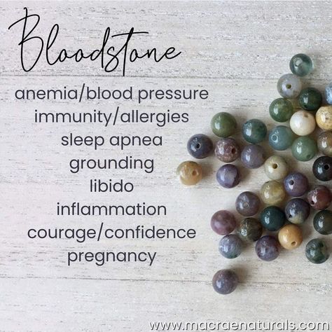 Crystals For Inflammation, Bloodstone Crystal Meaning, Bloodstone Crystal, Crystal Seashells, Crystal Healing Chart, Crystal Healing Properties, Parapsychology, Healing Gemstone Bracelets, Adult Jewelry