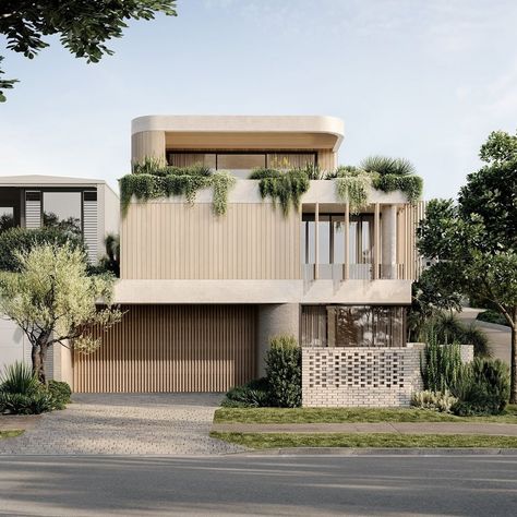 3 Storey House Design Modern, House Design Modern, 3 Storey House, Modern Facade, 3 Storey House Design, House Outer Design, Studio Workshop, Front Garden Design, Duplex House Design