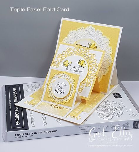 Fold Cards Tutorial, Cards Tutorial, Rose Paper, Fancy Fold Card Tutorials, Gatefold Cards, Fun Folds, Card Making Tips, Easel Cards, Fold Cards