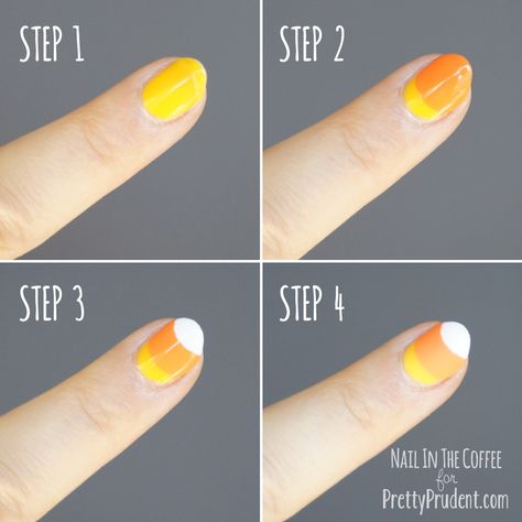 Art Tutorials For Beginners, Corn Nails, Halloween Nail Art Tutorial, Candy Corn Nails, Holloween Nails, Nail Art Tutorials, Halloween Nails Easy, Nail Tutorial, 4th Of July Nails