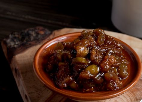 Fig Raisin Chutney - Veenas Vegnation Raisin Chutney, Fig Chutney, Toasted Bread, Fresh Figs, Cinnamon Powder, Chilli Powder, Ghee, Relish, Chutney