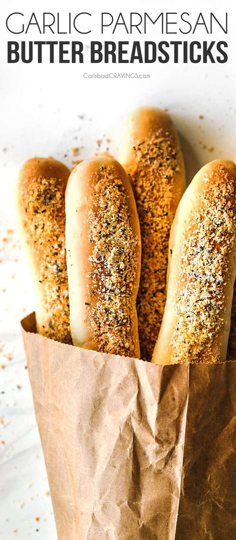 Garlic Parmesan Breadsticks, Parmesan Breadsticks, Breadsticks Recipe, Make Garlic Bread, Bread Sticks Recipe, Garlic Breadsticks, Bread Sticks, Carlsbad Cravings, Recipes Bread