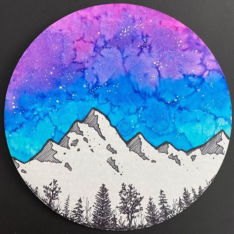 Jen Aranyi Landscapes, Jen Aranyi, Middle School Art Projects, Bookmark Ideas, 6th Grade Art, 4th Grade Art, Liquid Watercolor, Watercolor Projects, Watercolor Ideas