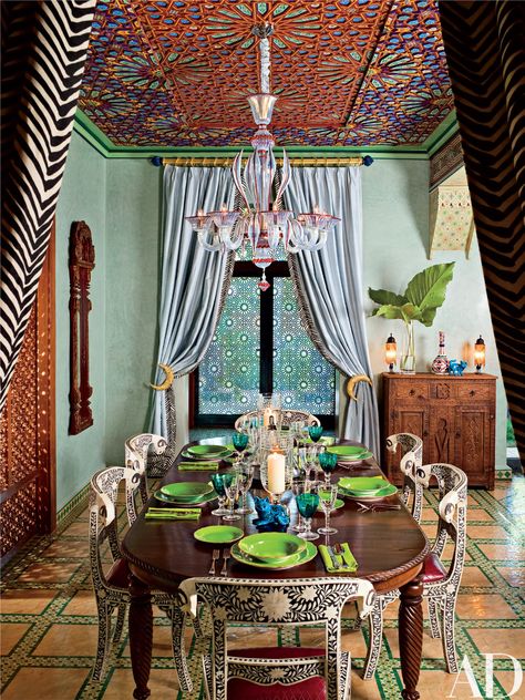 Moroccan Dining Room, Moroccan Houses, Dining Room Design Ideas, Moroccan Theme, West Home, Moroccan Homes, Moroccan Interiors, Murano Chandelier, Room Design Ideas