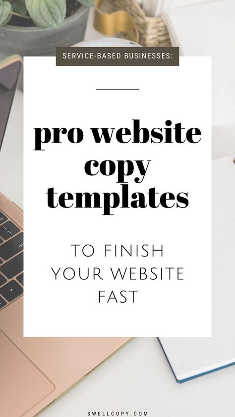 pro website copy templates to finish your website fast overlaid on image of desk with pink laptop Copywriting Examples, Services Page, Website Home Page, Website Copywriting, Stop Stressing, Website Copy, About Me Page, Contact Page, About Page