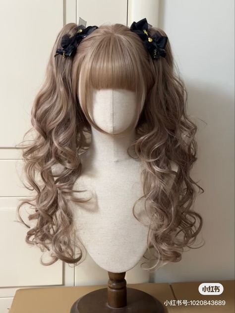 #fashion #aesthetic #hair #hairstyles #haircut #haircutideas Kawaii Long Hairstyles, Dollete Hair Styles, Detailed Hairstyles, Kawaii Hairstyles Long, Aesthetic Wigs, Korean Wigs, Cute Japanese Hairstyles, Angelcore Aesthetic Hairstyles, Hairstyles Japanese