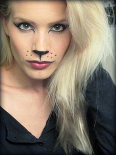 Puss in Boots Leopard Makeup Halloween, Cat Face Paint, Boots Makeup, Lion Halloween, Office Halloween Costumes, Cat Halloween Makeup, Leopard Halloween, High Fashion Makeup, Pretty Halloween