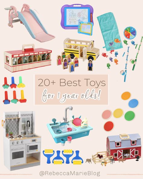 Playroom For One Year Old, Toys For 1.5 Year, One Year Old Must Haves, One Year Old Playroom, Toys For 1 Year, Toys For 1 Year Girl, One Year Old Gifts, One Year Old Toys, Gifts For One Year Old