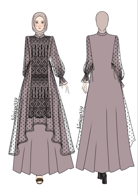 Dress brukat Dress Wisuda, Dress Muslim Modern, Moslem Fashion, Lace Dress Casual, Fashion Design Books, Fashion Illustration Sketches Dresses, Muslimah Dress, Fashion Design Collection, Fashion Sketches Dresses