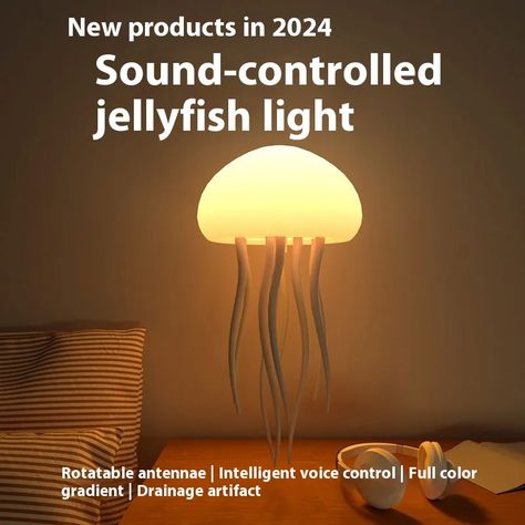 Jellyfish Mood Lamp LED Jellyfish Night Light Portable Jellyfish Lamp Jellyfish Decorations Smart Table Lamp For Bedside Desk Unique Jellyfish, Jellyfish Decorations, Jellyfish Light, Mood Lamp, Smart Table, Jellyfish Lamp, Bedside Desk, Desk Gifts, Mood Lamps