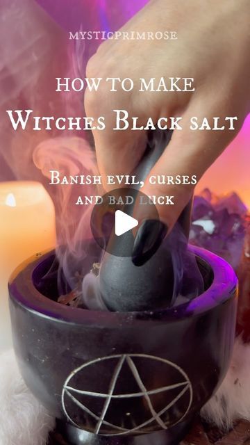 LILLY STATHAM | WITCHCRAFT & IG COACH on Instagram: "Witches’ black salt, also known as “witches’ salt” or “black salt,” is a popular tool in witchcraft and magic for protection, banishing, and warding off negative energy. Available ready made from www.mysticprimrose.com ✨🔮 #witchcraft #spellwork #witchyvibes" Witches Black Salt Recipe, How To Make Black Salt Witchcraft, How To Make Black Salt, Black Salt Witchcraft, Black Salt Recipe, Witches Black Salt, Witch Knowledge, Witch Salt, Witches Salt