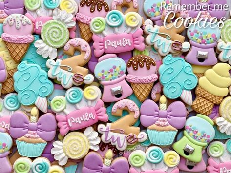 Candyland Cookies, Theme Cookies, Cookie Business, Candy Theme, Two Sweet, Cookies Decorated, Remember Me, Fake Food, Cookie Cake