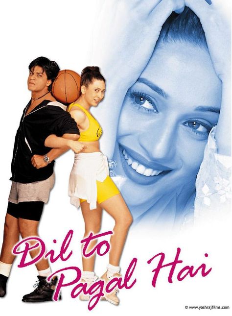 Dil To Pagal Hai Dil To Pagal Hai, بريانكا شوبرا, Bollywood Poster, Modern Dans, Old Bollywood Movies, Srk Movies, Best Bollywood Movies, Bollywood Posters, Karisma Kapoor