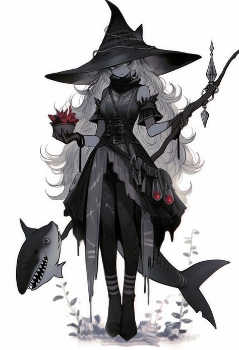 Mystic Character Art, Pirate Character Design Girl, Evil Witch Character Design, Dnd Monsters Art, Mystical Character Design, Pathfinder Witch, Pirate Character Art, Shapeshifter Character Design, Pixie Character