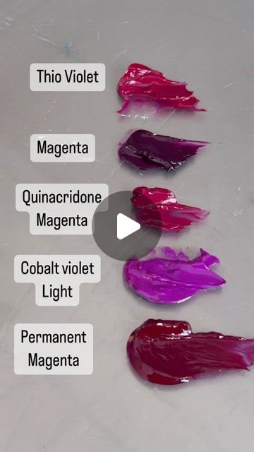 Jean Rupprecht on Instagram: "A little color mixing tip for your Monday morning! I pulled out five tubes of similar oil paints in order to compare them side by side.  In order they are:  -Grumbacher Thio Violet -Windsor Newton Magenta -Gamblin Quinacridone Magenta -Michael Harding Cobalt Violet Light -Windsor Newton Permanent Magenta  I then mixed each one with Titanium White. This created tints that are subtly different  from each other, resulting in a variety of clean pinks that leaned toward purple.   The biggest takeaway for me was the Michael Harding Cobalt Violet Light has a very low tinting strength.  It took the entire pile of paint to bring the mixture up to a color that was comparable in strength to the other four.  However I think it would make a lovely glaze mixed with a medium Quinacridone Magenta, How To Make Purple, Purple Paint, Titanium White, Oil Paints, Monday Morning, Art Tips, Side By Side, Instagram A