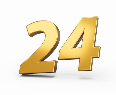 Photo gold number 24 twenty four isolate... | Premium Photo #Freepik #photo #golden-letter #3d-gold #gold-letter #gold-alphabet Photo Gold, Twenty Four, Gold Number, 3d Illustration, Premium Photo, Background Images, The Twenties, 3 D, White Background