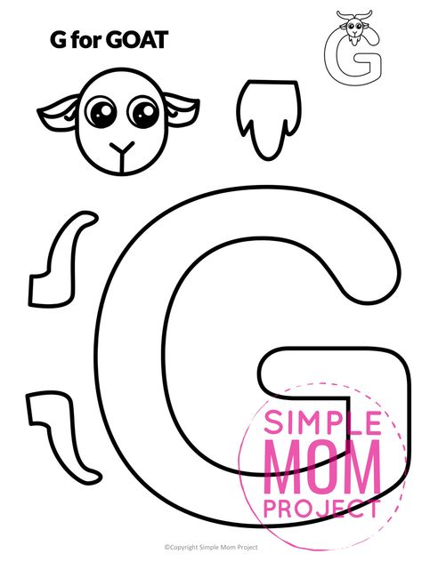 Are you looking for a fun and creative way to teach the uppercase letter G? Use this fun preschool free printable goat G learning craft activities. Grab some gumballs, giraffe friends and other things that start with G while you make this letter G is for goat animal craft. Your kindergarten students will also love making this fun printable letter G is for goat craft. Goat Crafts Preschool, Goat Activities, G Is For Goat, Letter G Craft, Goat Craft, G Craft, Letter G Crafts, Letter L Crafts, Letter G Activities