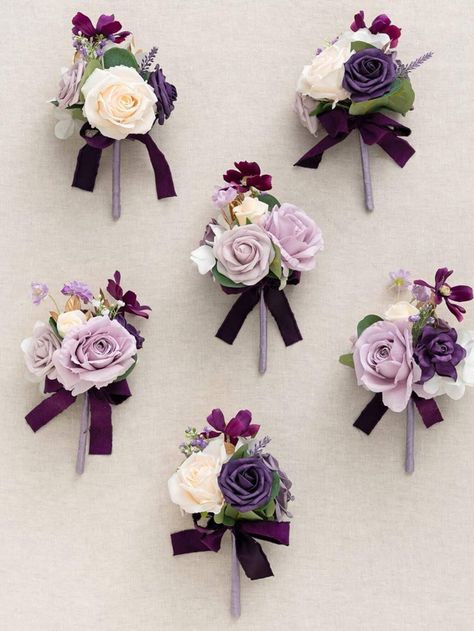 4Pcs Wedding Flowers Mini Bride Bridesmaid Bouquets 5.9inch Small Floral Wedding Centerpieces Artificial Roses Flowers Wedding Decoration Outdoor DecorI discovered amazing products on SHEIN.com, come check them out! Floral Wedding Centerpieces, Mini Bride, Flowers Wedding Decoration, Small Bridesmaid Bouquets, Vintage Boho Wedding, Purple Home Decor, Wedding Reception Table Decorations, Wedding Purple, French Rustic