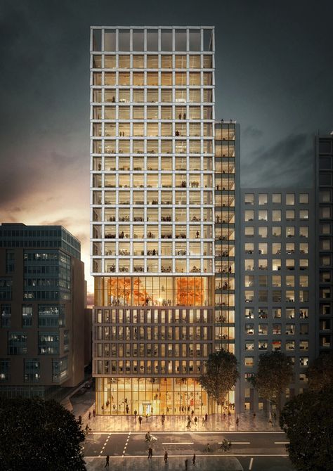 PLP Architecture’s Proposed Office Building Responds to London’s Historic Urban Identity | ArchDaily Hotel Facade, Commercial And Office Architecture, Office Building Architecture, Skyscraper Architecture, Zaha Hadid Architects, Commercial Architecture, Architecture Rendering, Modern Architecture House, Building Facade