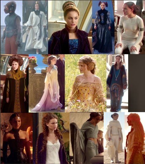 Attack of the Clones Padme Attack Of The Clones Outfits, Padme Attack Of The Clones, Padme Costume, Princess Paper Dolls, Film Costumes, Queen Amidala, Prom Inspo, Padme Amidala, Attack Of The Clones