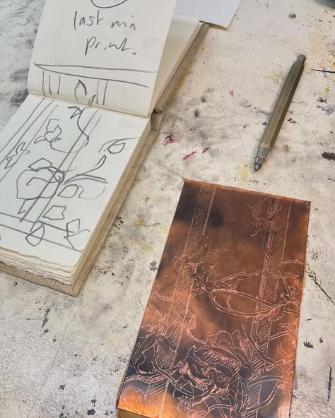 stages of a rose 🌸 and a peek into my process! copper etching and aquatint, A4. I’m in love with copper plates… this is my last week at the RDS for this term and I’ve mixed feelings. I have such an amazing time here, and the structure of being in the studio 9-5 every Monday forces me to make work and advance it, even if it’s bad. It’s so hard to find the time as a creative professional, to do “personal” work. On the other hand, I feel like there are themes in my work (hands, stars, nature a... Aquatint Print, Copper Etching, Copper Plates, Mixed Feelings, Copper Plated, East London, In The Studio, A Rose, My Last