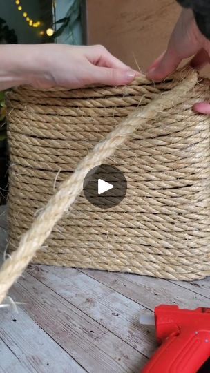 23K views · 1.1K reactions | DIY Hanging Basket made from cardboard! 🌼 I'm using the same jute rope as I used for my bunny placemat in my last video! 

This was something I created... | By Love Crafted DecorFacebook Burlap Rope Crafts, Hanging Basket Wreath, Diy With Jute Rope, Jute Hanging Basket Diy, Jute Rope Basket Diy, Decorate Basket Ideas, Rope Bowls Diy How To Make, Diy Jute Basket, Jute Basket Diy