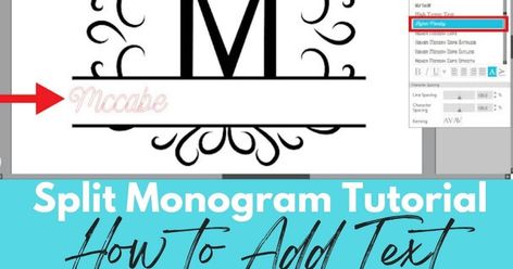 How To Split, Silhouette School, Split Monogram, Text Tool, Monogram Styles, School Lessons, Monogram Design, Monogram Fonts, Text Style