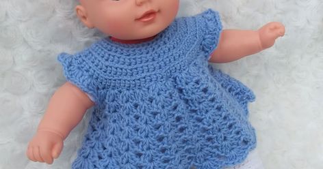 Free Crochet Pattern For Dolls Clothes, Crochet Doll Dress Free Pattern English, Crochet Premie Clothes Free Pattern, Free Doll Clothes Crochet Patterns, Crochet Doll Clothes Free Pattern 12 Inch, Linmary Knits, Crochet Doll Dress Free Pattern, Crochet Baby Doll Clothes, Crochet Baby Doll Dress