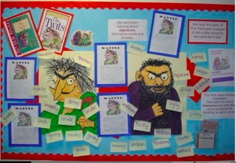 Roald Dahl The Twits, Roald Dahl Activities, Literacy Week, Welcome Bulletin Boards, Roald Dahl Day, Roald Dahl Books, The Twits, Class Displays, School Displays