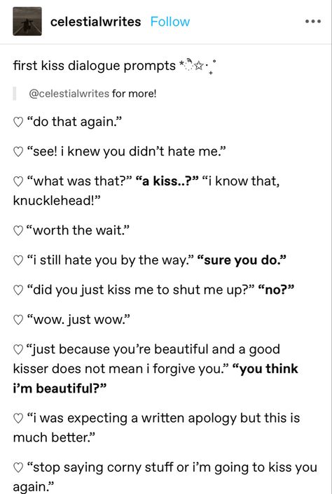 Kiss Dialogue Prompts, Kissing Dialogue Prompts, Angry Kiss Prompt, Ways To Describe A Kiss, Kiss Writing Prompts, Kiss Description Writing, Toxic Prompts, Kiss Prompts Writing, Dialogue Prompts Spicy