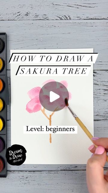 DRAWING TUTORIALS🔹WATERCOLOR🔹SKETCHING on Instagram: "How to draw a sakura tree🌸💖  ⭐️Join my Patreon art lesson subscription link in my bio @dreamanddraw.school  🎨Get my free demo lesson link in my bio👆  New video tutorial for watercolor sketching beginners😍  #watercolor #watercolour #watercolorsketching #artlesson #arttutorial #watercolortutorial #sketchtutorial" Sakura Tree Drawing, Sketching Beginners, Beginners Watercolor, Japan Watercolor, Patreon Art, Watercolor Sketching, Dream Drawing, Sakura Tree, Sketches Tutorial