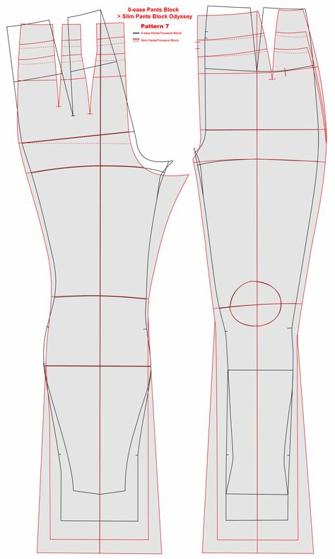 Slim Pants/Trousers Block Marvellous Designer, Designer Clothing Patterns, Trouser Pants Pattern, Big Size Pants, Women Pants Pattern, Mens Shirt Pattern, Trousers Pattern, Sewing Clothes Women, Sewing Tutorials Clothes