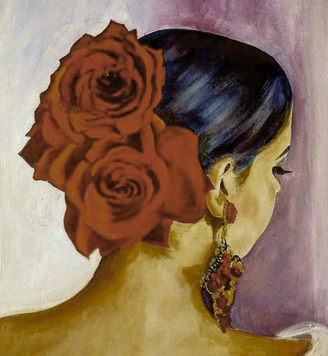 Woman With Flowers, Mexican Art, Art Painting, Roses, Pastel, Paintings, Paint, Drawings, Canvas