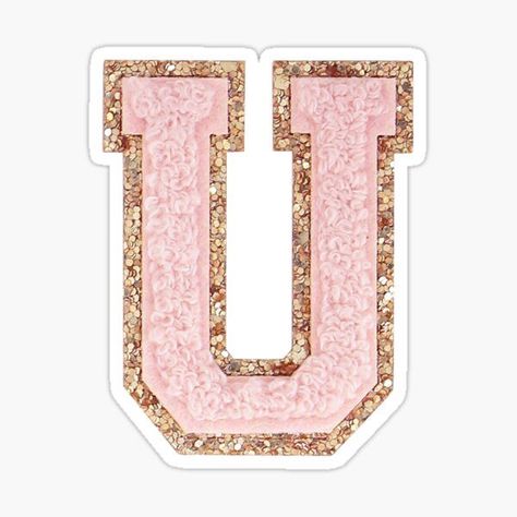 Preppy Letters, Chappel Roan, Varsity Letter, Letter U, Pink Letter, Light Letters, Aura Colors, Dusty Pink, Cute Stickers