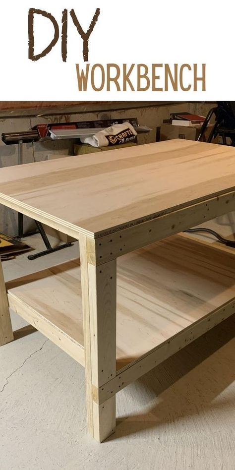 Diy Workbench Top, Work Benches Diy, Diy Small Workbench, Simple Diy Workbench, Diy Work Table Garage, How To Make A Workbench, Diy Outdoor Work Bench, Small Work Bench Ideas, Diy Woodworking Table