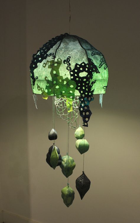 Print Making Designs, Fabric Lantern, Good Images, Almost Magical, Handmade Lanterns, Lantern Art, Jellyfish Lamp, Textile Sculpture, Sculpture Projects