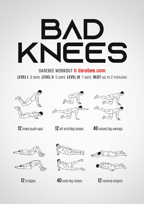 Bad Knees Workout Bad Knees Workout, Knees Workout, Bad Knee Workout, Knee Strength, Knee Strengthening Exercises, How To Strengthen Knees, Knee Pain Exercises, Bad Knees, Latihan Yoga