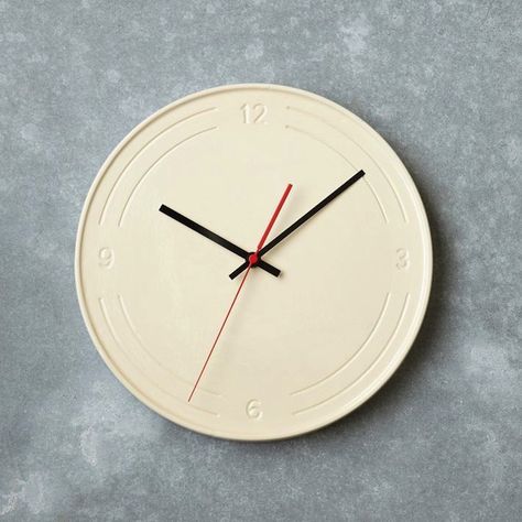 Industrial Ceramic Clock from West Elm Market | Remodelista Ceramic Clock, Tick Tock Clock, Industrial Clocks, Classic Clocks, Contemporary Wall Clock, London Kitchen, Kitchen Clocks, Ceramic Watch, Craft Room Office