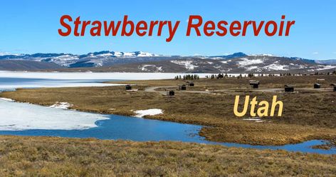 Strawberry Reservoir in Utah is a popular RV destination in Summer for fishermen, but the ice, snow and solitude were spellbinding in Spring! More pics here: https://roadslesstraveled.us/strawberry-reservoir-utah-spring-rv-trip-ice-snow/ Rv Travel Destinations, Rv Destination, Rv Trip, Ice Snow, Rv Travel, Rv Camping, Camping Hacks, The Ice, In Summer